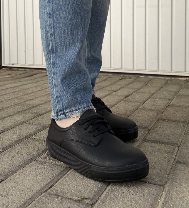 Ανδρικά μαύρα Casual Sneakers δερματίνη με κορδόνια 0772020BT φωτογραφία